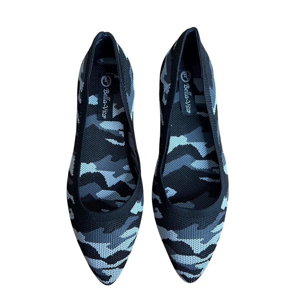 Bella Vita Camouflage Pointed Toe Knit Ballet Flats Shoes Womens Size 8N NEW